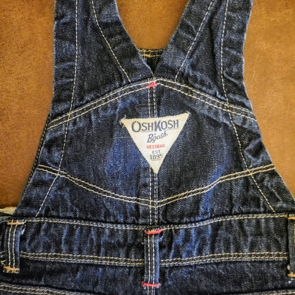 OshKosh B’gosh Girl Embroidery Denium Blue Overalls Hearts Country Farm 6 Months - Picture 12 of 13